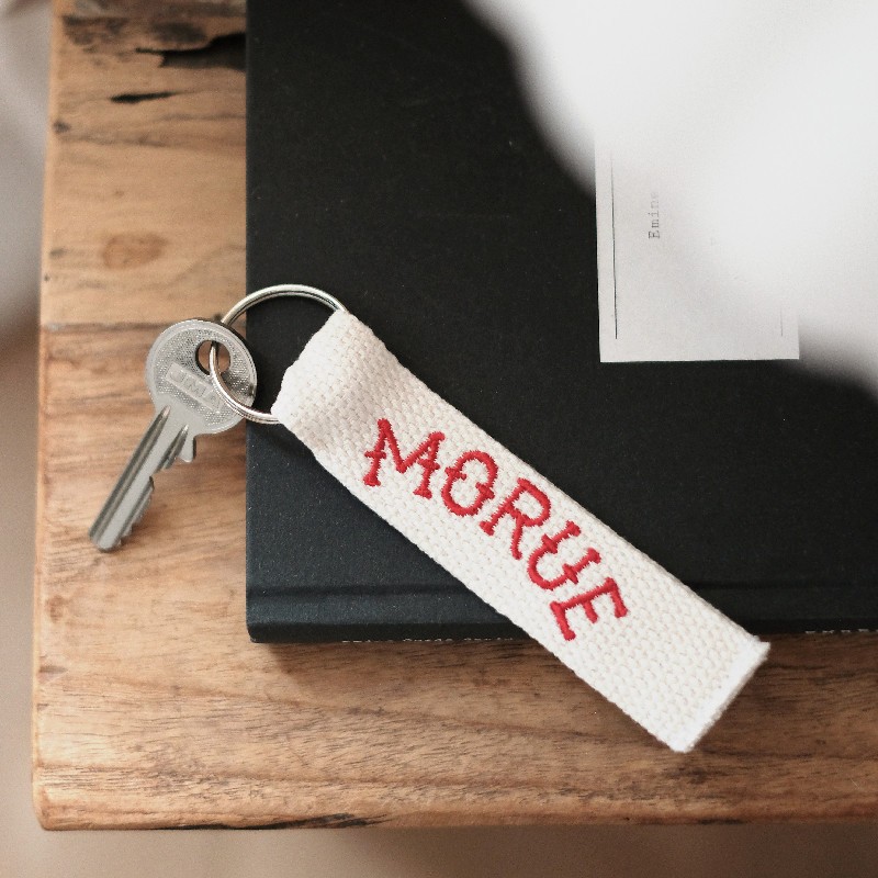 Porte-clés à message brodé Morue