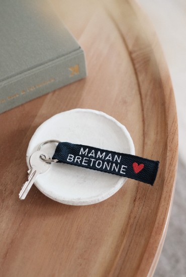 Porte-clés à message brodé Maman Bretonne
