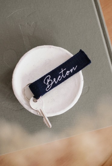 Porte-clés à message brodé Breton