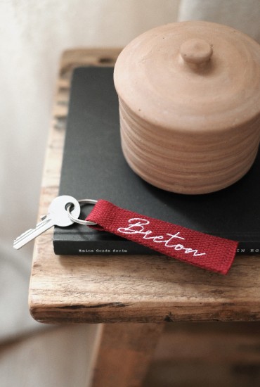 Porte-clés à message brodé Breton