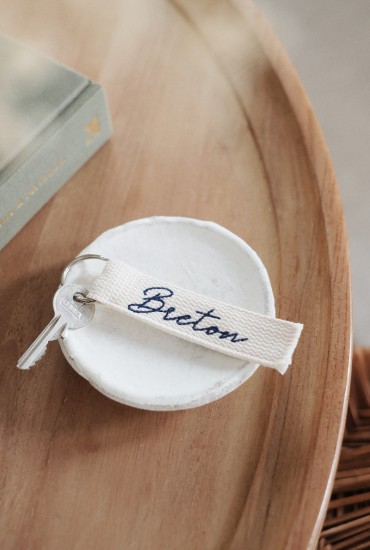 Porte-clés à message brodé Breton