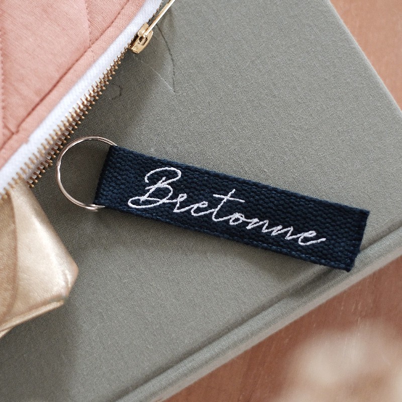 Porte-clés à message brodé Bretonne