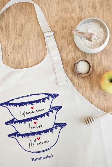 Tablier de cuisine personnalisable à votre choix (pour femme ou homme) - I  love cooking