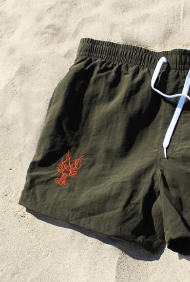 Short de bain brodé Homard