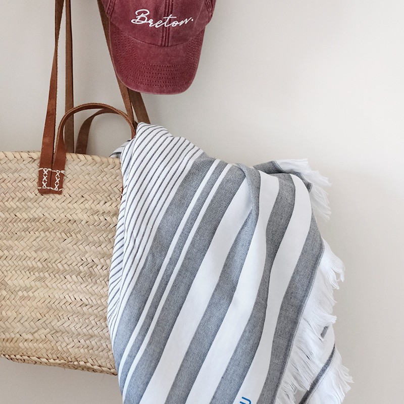 Fouta De Plage / Paréo LASA HOME - Gris - 100 X 180 Cm - 100% Coton - NEUF