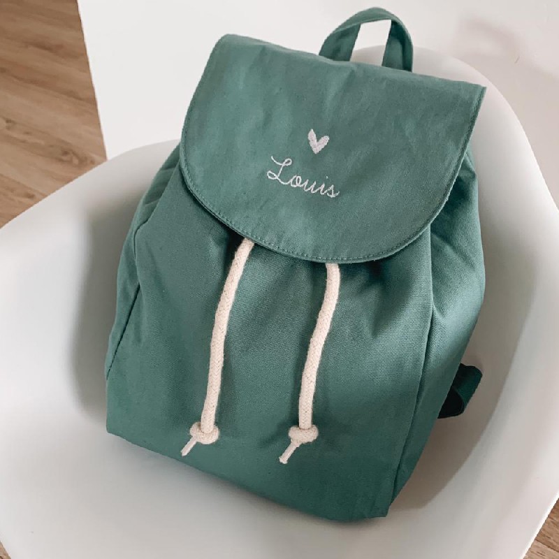 Sac à dos brodé Vert - Personnalisable