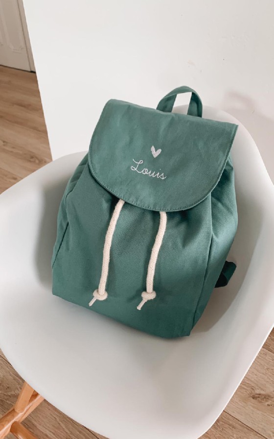 Sac à dos brodé Vert - Personnalisable