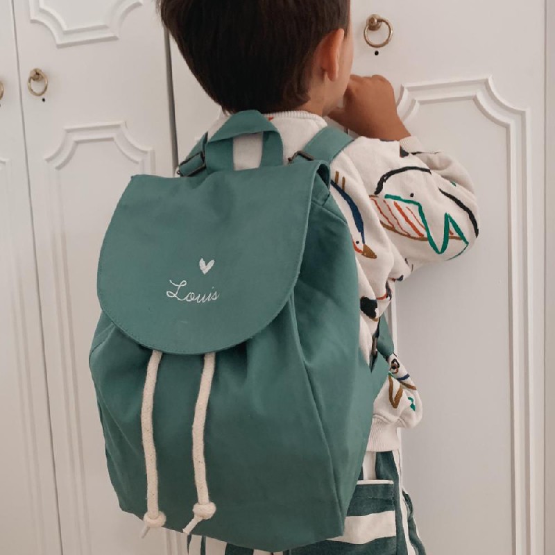 Sac a dos brode Vert Personnalisable