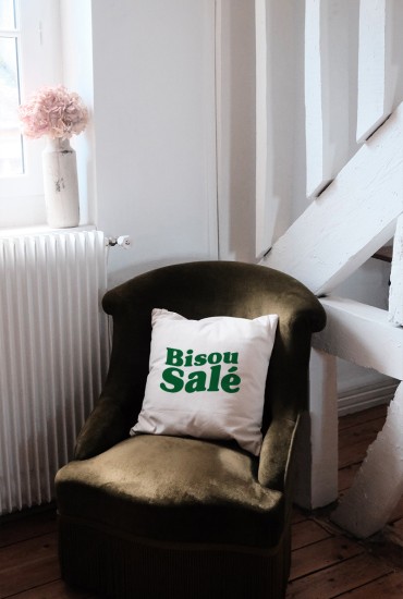 Housse de coussin Bisou...