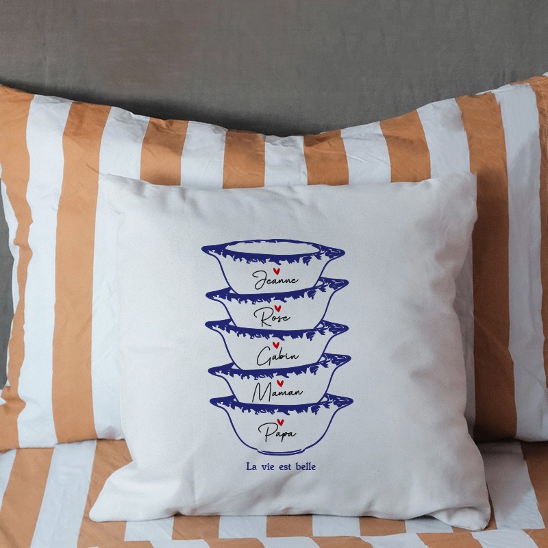 Housse de coussin La Dolce Vita : coussin décoratif à rayures vertes - France