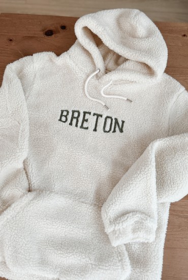 Sweat capuche Sherpa homme brod Breton