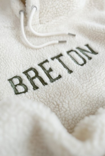 Sweat à capuche Sherpa homme brodé Breton
