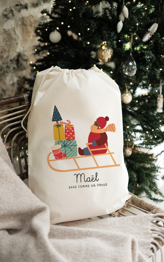 Hotte de Noël Luge cadeaux - Personnalisable