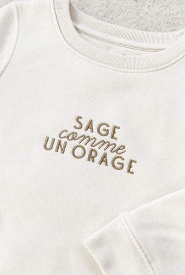 Sweat enfant brodé Sage...