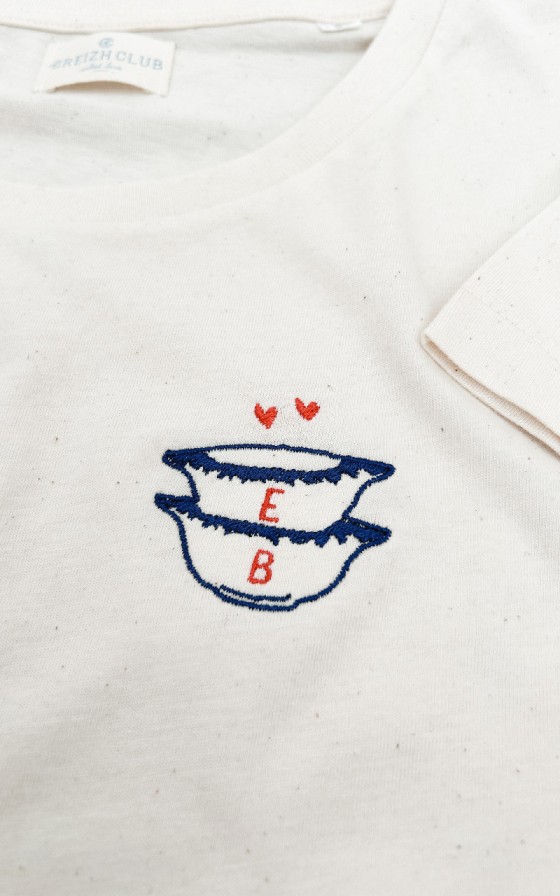 T-shirt femme brodé Bols bretons - Personnalisable