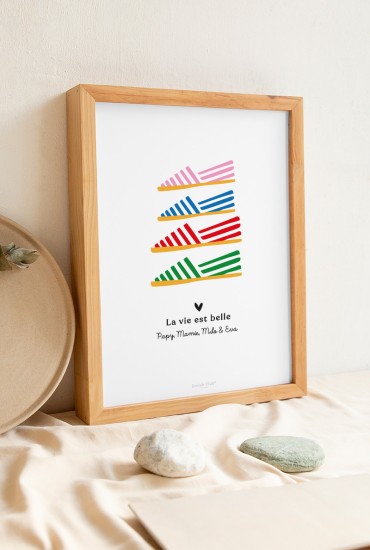 Affiche Famille Espadrille - Personnalisable
