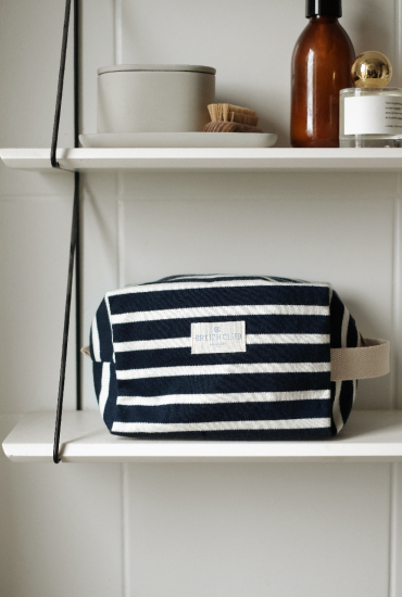 Trousse de toilette marinière Bleu marine - Made in Bretagne