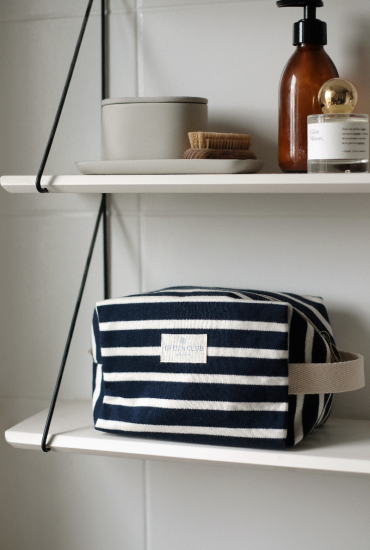 Trousse de toilette marinière Bleu marine - Made in Bretagne