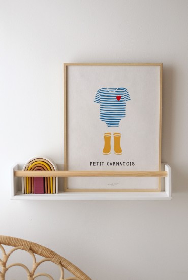 Affiche Bébé Body Marinière - Personnalisable