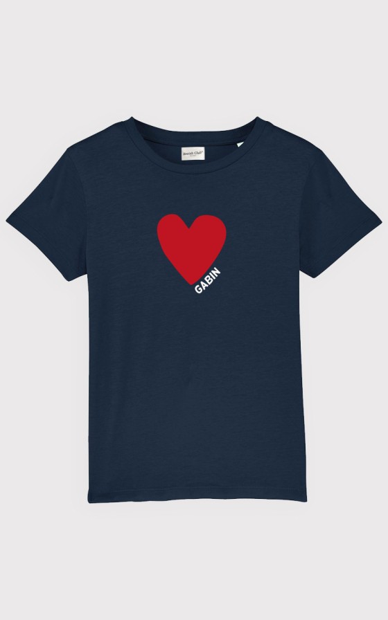 T-shirt enfant Coeur velours - Personnalisable