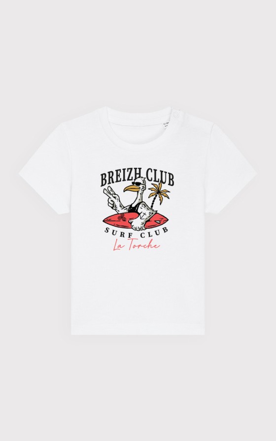 T-shirt bébé Surf Club goéland - Personnalisable