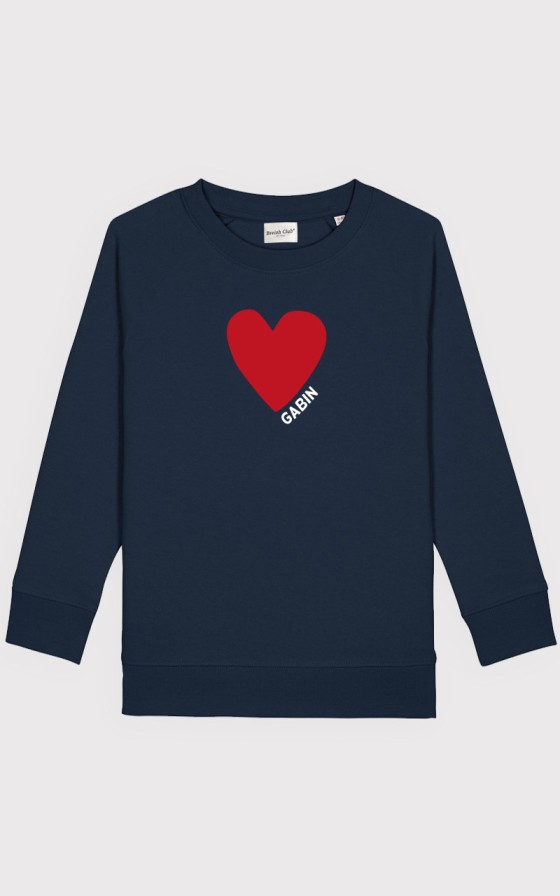 Sweat enfant Coeur velours - Personnalisable