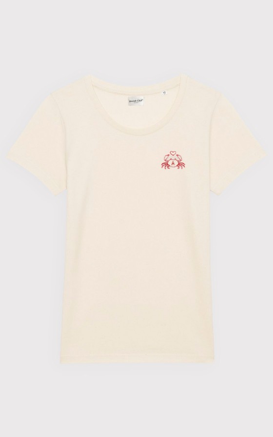 T-shirt femme brodé Crabe - Personnalisable