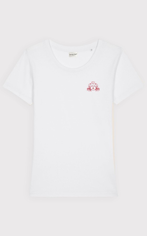 T-shirt femme brodé Crabe - Personnalisable