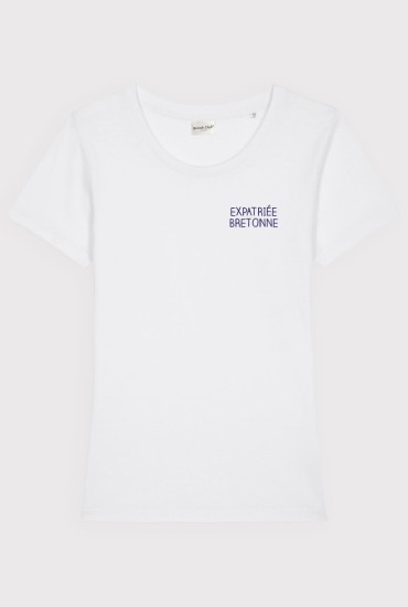 T-shirt femme brodé Expatriée bretonne