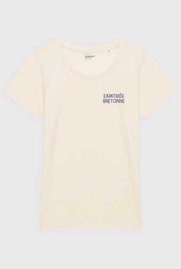 T-shirt femme brodé Expatriée bretonne