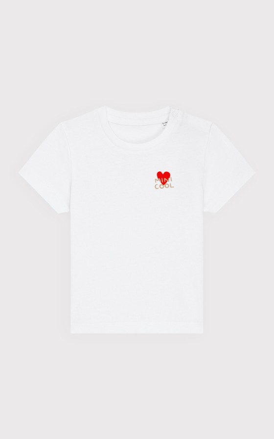 T-shirt bébé brodé Grand amour - Personnalisable