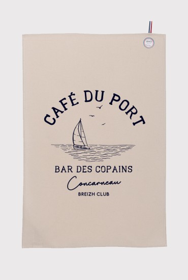 Torchon Café du port - Personnalisable - Made in Bretagne