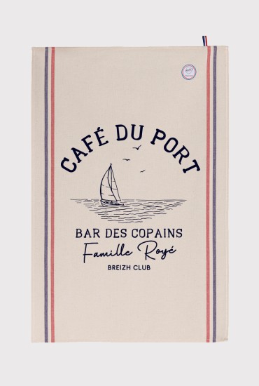 Torchon Café du port - Personnalisable - Made in Bretagne