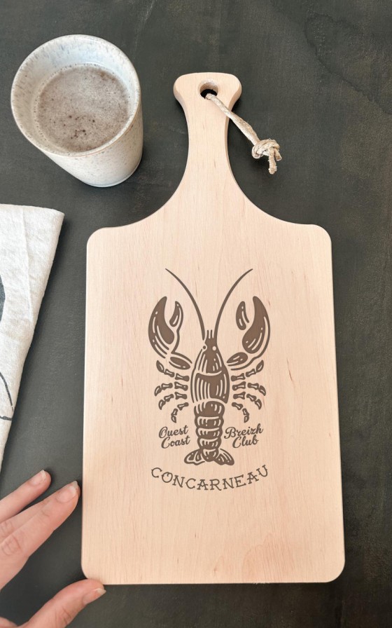 Planche à découper Homard oldschool - Personnalisable