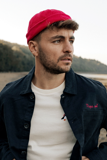 Miki breton brodé Ancre marine