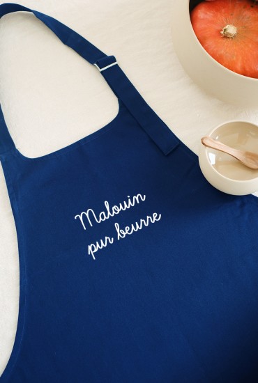 Tablier brodé message manuscrit - Personnalisable