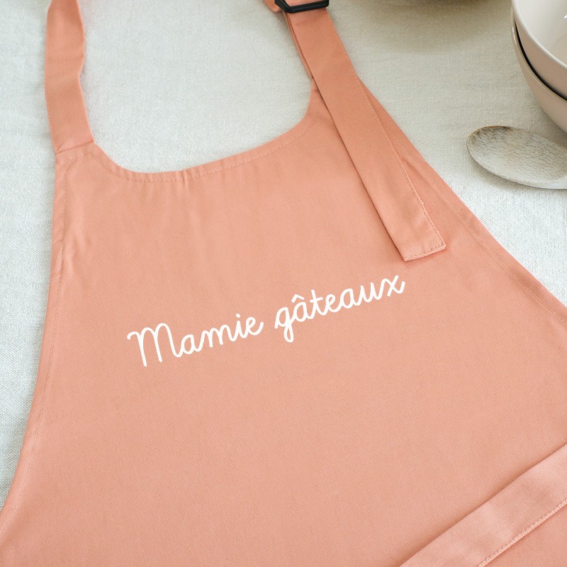 Tablier brodé message manuscrit - Personnalisable