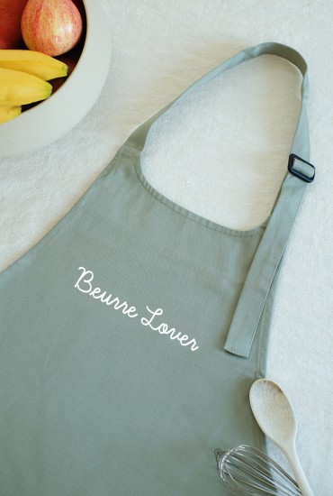 Tablier brodé message manuscrit - Personnalisable
