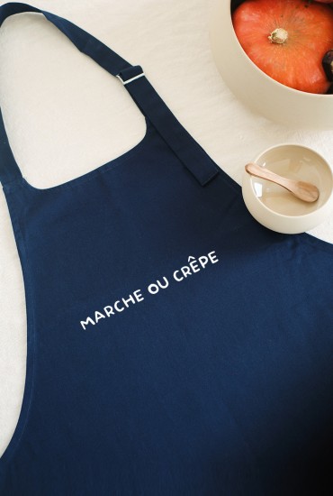 Tablier brodé Marche ou crêpe