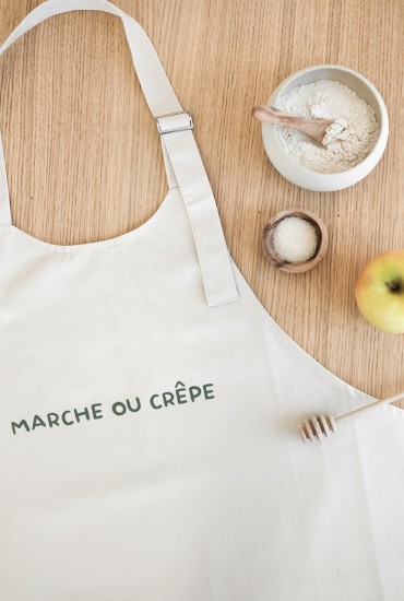 Tablier brodé Marche ou crêpe