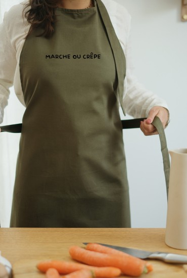 Tablier brodé Marche ou crêpe