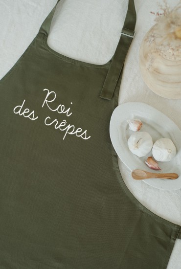 Tablier brodé Roi des crêpes