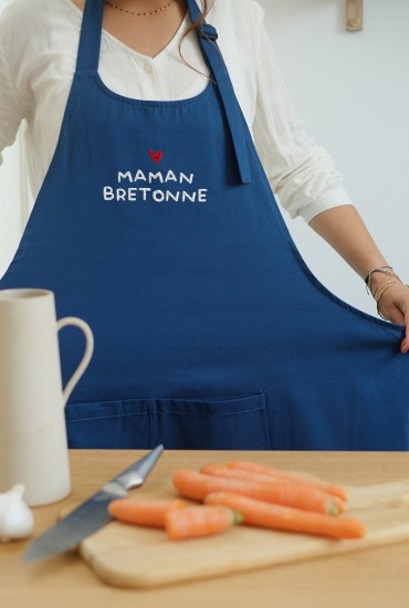 Tablier brodé Maman bretonne