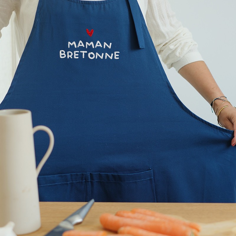 Tablier brodé Maman bretonne