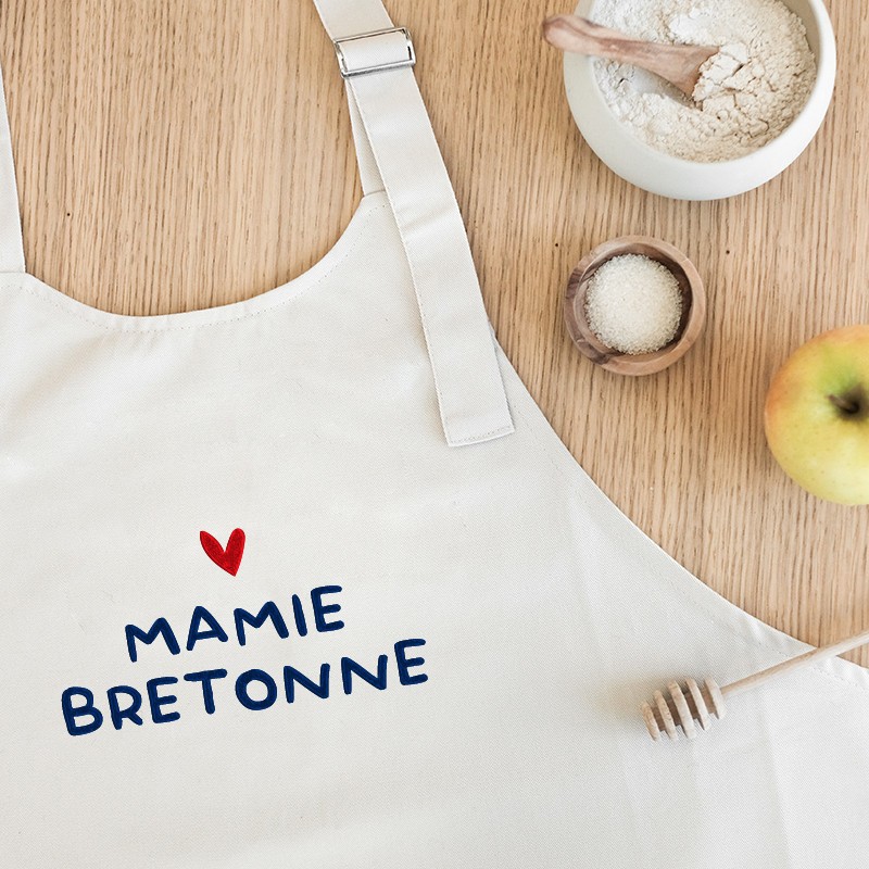 Tablier brodé Mamie Bretonne