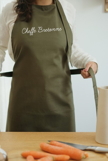 Tablier brodé Cheffe bretonne