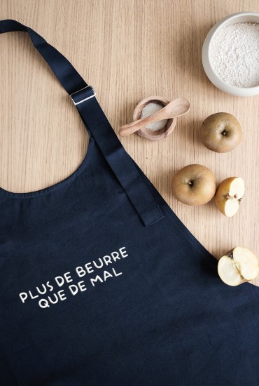 Tablier brodé Plus de beurre que de mal