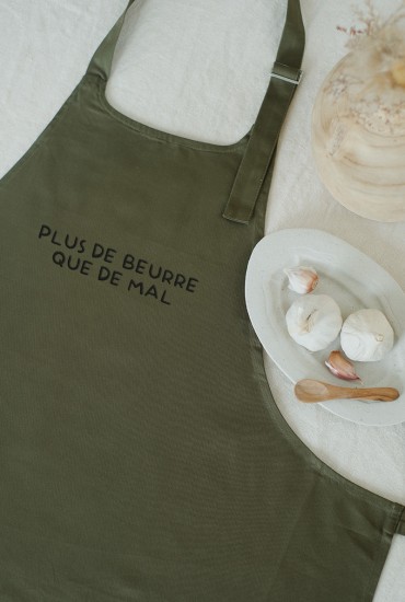 Tablier brodé Plus de beurre que de mal