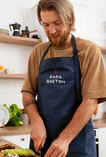 Tablier brodé Papa breton
