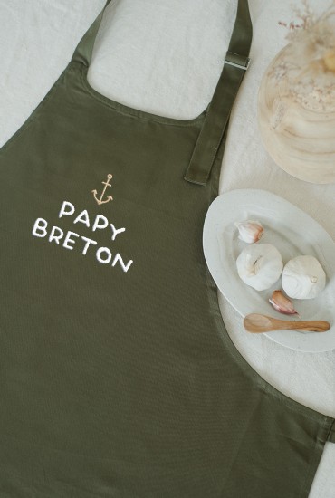 Tablier brodé Papy breton